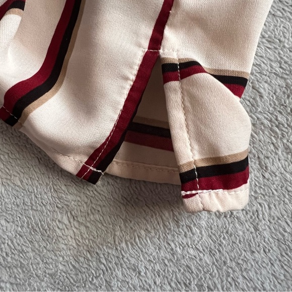 Anthropologie Sunday in Brooklyn Mix Stripe Sleeveless Blouse Top White Red XL - Picture 9 of 12